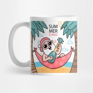 Summer X mas Santa Claus Mug